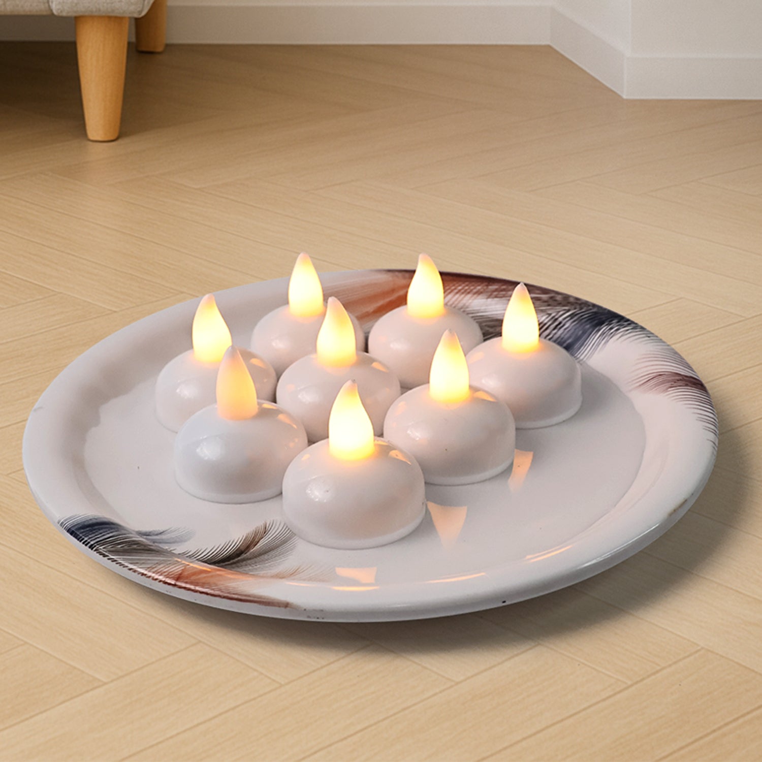 Round LED Flameless Tealight Candles - (8 Pc) Round LED Flameless Tealight Candles - (8 Pc)